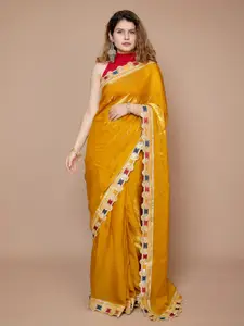 Anouk Solid Embroidered Detail Saree