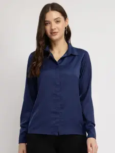 FableStreet Classic Spread Collar Satin Formal Shirt