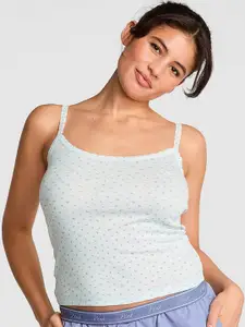 Victoria's Secret PINK Printed Pure Cotton Shoulder Strap Lounge Tshirt