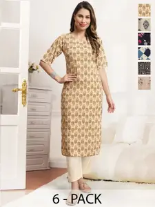 7Threads Women Ethnic Motifs Printed Floral Crepe Kurta