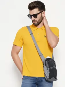 MACK JONNEY Men Polo Collar Applique T-shirt