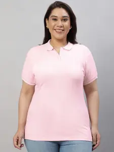 Wear Your Opinion Women Plus Size Polo Collar Neck Tipped T-shirt