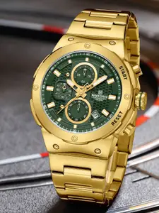 Naviforce Men Dial & Stainless Steel Straps Analogue Chronograph Watch NF8072 G GN G