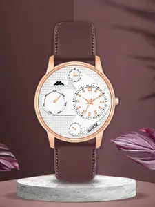 Shocknshop Men Brass Dial & Leather Straps Analogue Watch MT28