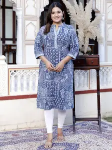 Jevi Prints Women Floral Printed Kantha Work Kurta