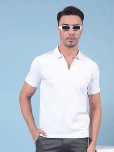 Crimsoune Club Men Solid Polo Collar Slim Fit T-shirt