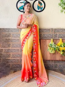 SGF11 Floral Pure Georgette Saree