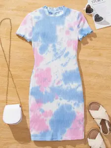 BAESD Girls Printed Tie and Dye Midi Dress