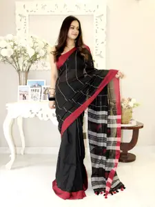 Anouk Striped Pure Cotton Saree  with Blouse Piece