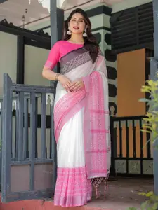 SGF11 Women Woven Design  Pure Linen  Saree