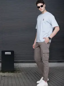 French Connection Men Regular Fit Solid Cargos Trousers