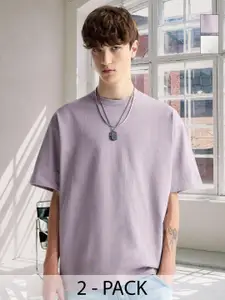 PRONK Men Oversized Solid T-shirt