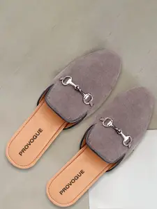 Provogue Men Round Toe Mules With Buckle