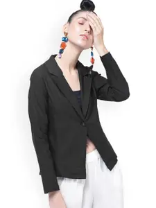 Moda Rapido Cotton Notched Lapel Collar Single-Breasted Blazer