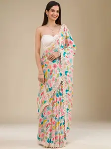 SGF11 Floral Printed Pure Georgette Saree