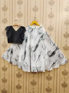 JOVK DESIGN Girls Tie and Dye Ready to Wear Lehenga &