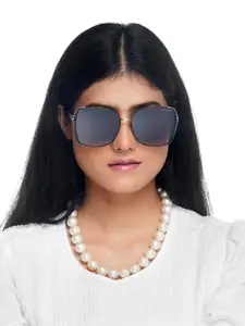 HASHTAG EYEWEAR Women Square Sunglasses with UV Protected Lens EVA-D6312-C1