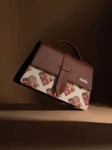 ZOUK Kriti Sanon - Seashell Motif White Iconic Evening Structured Satchel