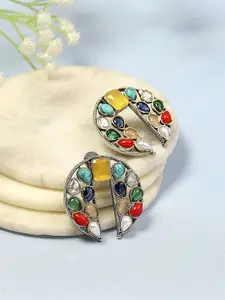 Biba Gold-Plated Artificial Stones Studded Circular Shaped Studs