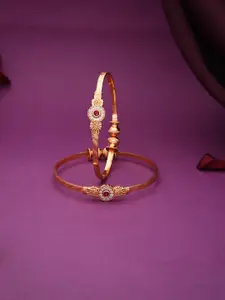 Anouk Set Of 2 Gold Plated Stone-Studded Bangles