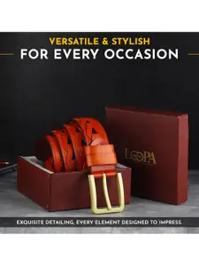 LOOPA Men Woven Design Leather Formal Belt