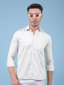 Crimsoune Club Men Classic Slim Fit Stripes Printed Pure Cotton Casual Shirt