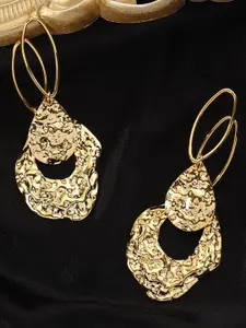 VAGHBHATT Gold-Plated Contemporary Shaped Drop Earrings