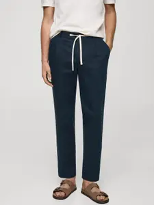 MANGO MAN Linen Cotton Slim Fit Trousers