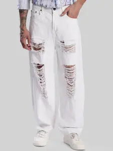 The Roadster Lifestyle Co. Men Cotton Heavy Distress Baggy-Fit Jeans