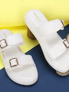 DressBerry Women Open Toe Flats with Buckles