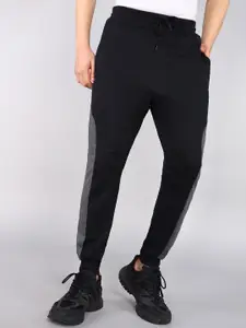 Moda Rapido Men Colourblocked Cotton Mid-Rise Joggers