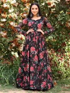 BAESD Floral Printed Maxi Ethnic Dress