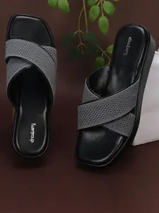 DressBerry Women Textured Open Toe Flats