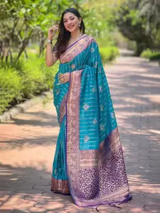 SGF11 Woven Design Zari Pure Silk Kanjeevaram Saree