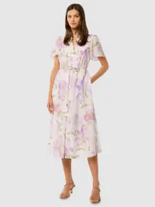 Forever New Women Floral Printed A Line Midi Dress