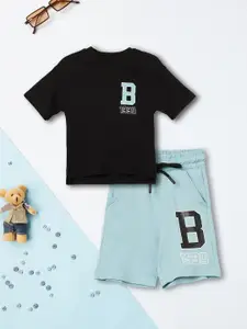 max Boys Printed Pure Cotton T-shirt With Shorts