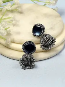 Biba Brass-Plated Artificial Stones Studded Dome Shaped Jhumkas