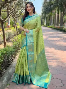 SGF11 Floral Zari Handloom Kanjeevaram Saree
