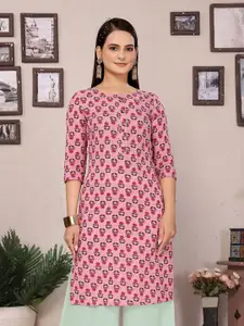 Rangita Women Floral Printed Regular Straight Knee Length Kurta