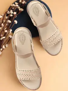 H.M. LADIES FOOTWEAR Women Woven Design Wedge Heel Sandals