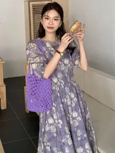 all about you Women Floral Print Fit & Flare Maxi Dress