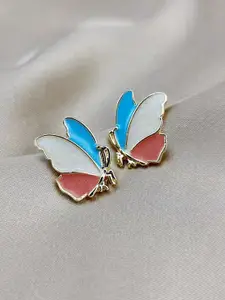 VAGHBHATT Gold-Plated Butterfly Shaped Studs