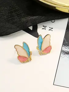 VAGHBHATT Gold-Plated Butterfly Shaped Studs
