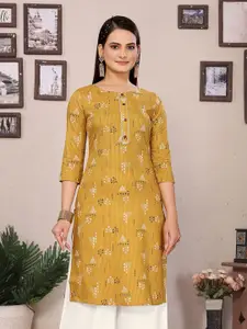 Rangita Floral Printed Gotta Patti Straight Kurta