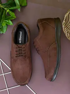 Provogue Men Brown Leather Derbys Shoes
