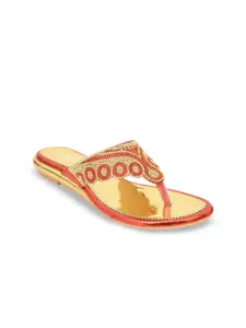 RACECOURSE Women Embellished Open Toe Flats