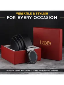 LOOPA Men Textured Leather Formal Belt
