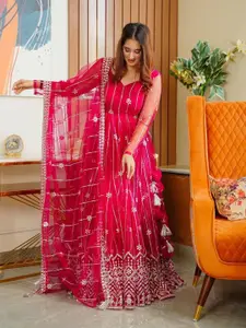 JULEE Embroidered Fit & Flare Maxi Dress