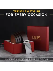 LOOPA Men Textured Leather Formal Belt