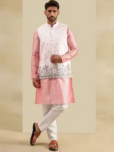 SOJANYA Men Embroidered Regular Kurta with Pyjamas